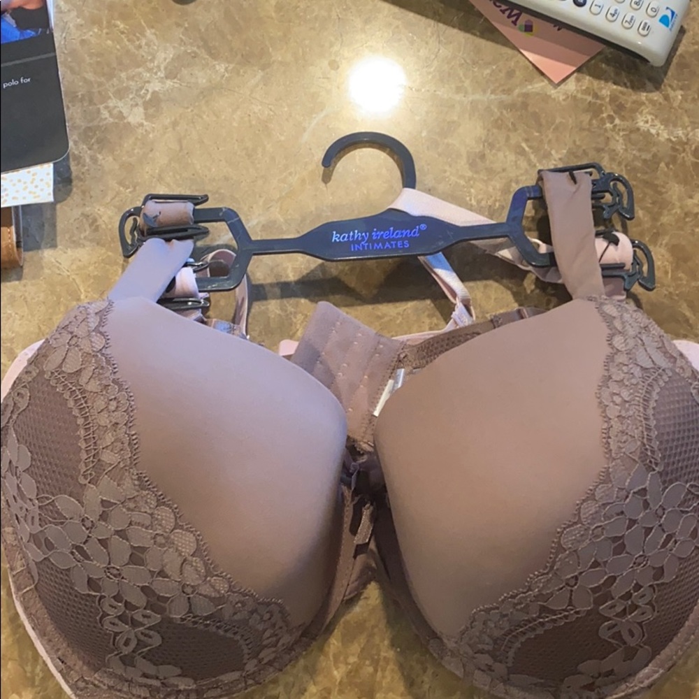 COPY - Champagne and rose lace accent Demi bra se…